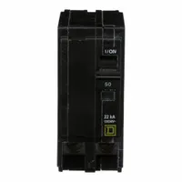 SQUARE D Miniature Circuit Breaker: 50 A, 120/240V AC, Single Phase, 22kA at 120/240V AC, 2 Poles (MPN QO250VH)