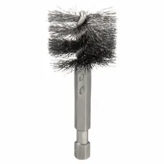 This fitting brush is designed for cleaning and preparing pipe fittings prior to soldering or threading. It removes debris and oxidation from fitting interiors. Sold in a pack of 3. Each brush measures 4.75 inches in length and 1 inch in width.
