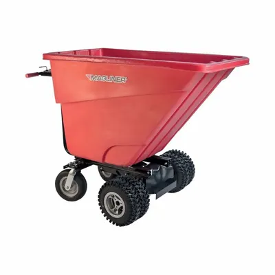 MAGLINER Powered Dump Bin Cart: Powered, 6 cu ft Cubic Foot Capacity, 250 lb Load Capacity - Motorized Hopper Trucks
