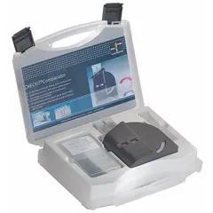 This water quality test kit measures molybdate concentration in water, with a range of 0 to 10 mg/L and a sensitivity of 2 mg/L. It includes a sample vial and provides 30 tests (64 pieces total). Commonly used for monitoring corrosion control in cooling towers and boiler systems.