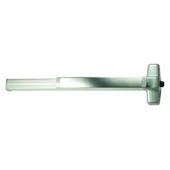 Rim-type exit device with touchbar style, suitable for doors up to 3 ft wide. Chrome finish. ADA compliant for accessible egress in commercial applications.