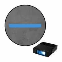 This single-line LED projector with lens emits a blue laser at 50 W. It includes a power supply and is used to project clear safety boundaries, aisle markings, or work-zone indicators in industrial facilities