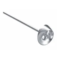 Overhead stirrer impeller with a 4 in blade diameter, 22 5/8 in shaft length, and 3/8 in shaft diameter. Designed for mixing and homogenizing fluids in laboratory and industrial processes. Compatible with IKA drive unit model 0003990001