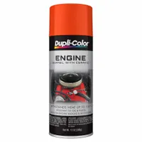 Solvent-based high heat enamel for metal surfaces such as engine blocks and accessories. Provides a gloss, smooth finish in Chrysler Hemi-Orange with a coverage area of 12 to 15 sq ft