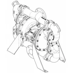 Air-operated double diaphragm pump with aluminum housing. Features 3-inch flange connection and 303 gpm flow capacity. Seat and check valve materials are stainless steel. Suitable for transferring fluids in industrial applications requiring high-volume handling of abrasive or viscous liquids.