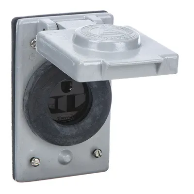 APPLETON ELECTRIC FSKJ5-15 General Purpose Receptacle, 5-15, Gray, 125V AC, 15 A - General Purpose Receptacles