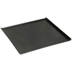 Electrostatic discharge conductive assembly tray with drop sides for static-control handling of sensitive components. Measures 24 1/2 in x 23 in x 1 in. Constructed from molded fiberglass. Suitable for use in manufacturing, assembly, and cleanroom environments where static buildup must be prevented.