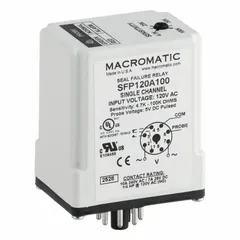 Socket-mounted relay for monitoring pump seal integrity. Rated 10 A at 120V AC with 8-pin configuration. Detects seal leakage or wear to trigger alarms or shutdown in industrial pump systems.