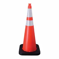 Traffic Cone: MUTCD/NCHRP-350, 36 in Cone Ht, Orange, High-Intensity Prismatic, Polyethylene (MPN 16036-HIWB-12)