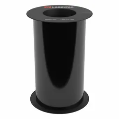 Thermal transfer continuous label roll for use with LabelTac 9 printers. Black gloss vinyl material suitable for indoor and outdoor applications. Commonly used for pipe markers, safety signs, and equipment identification.
