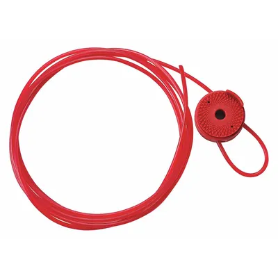 BRADY Cable Lockout: 8 ft Cable Lg - Universal Valve Lockout Cables