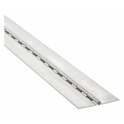 OEM Piano Hinge: Stainless Steel, 72 in Leaf Ht, 3/8 in Leaf Wd - Full Surface-Mount Piano Hinges