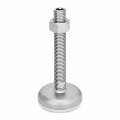 JW WINCO Male-End Leveling Mount: Swiveling Stud, 5/8"-11 Thread Size, 3.94 in - Non-Skid Male Leveling Mounts