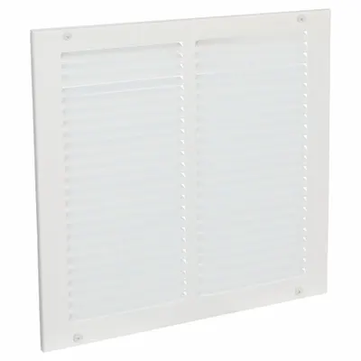 OEM Return Air Grille: Louvered Grille, White, Powder Coated, Steel, 13 3/4 in H - Surface-Mount Grilles