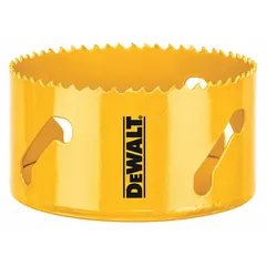 Bi-metal hole saw for cutting wood, metal, plastic, and drywall. Features 4/5 teeth per inch and a maximum cutting depth of 1-3/4 in. Requires separate arbor with 5/8"-18 thread connection.