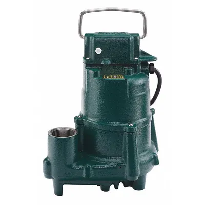 ZOELLER Effluent Pump: 1/2 hp, 230V AC, Single Phase, 61 gpm Flow Rate @ 10' of Head - General Purpose Effluent Pumps