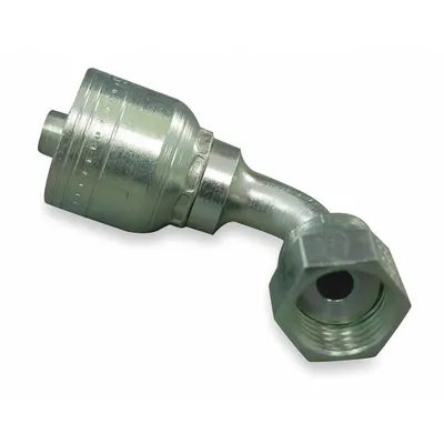AEROQUIP Hydraulic Crimp Fitting: Steel x Steel, 90° Elbow, -12 For Hose Dash Size - Aeroquip Crimp Hydraulic Hose Fittings with ORS Connection