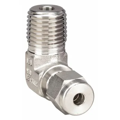 HAM-LET Compression Fitting Elbow: 6 mm OD x 1/8 in Pipe Fitting Size - Double-Ferrule Stainless Steel Fittings