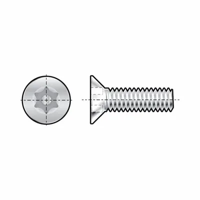 TAMPER-PRUF SCREW Tamper Resistant Screw: #10-32 Thread Size, 1 1/2 in Lg, Stainless Steel - Flat Head Tamper-Resistant Machine Screws