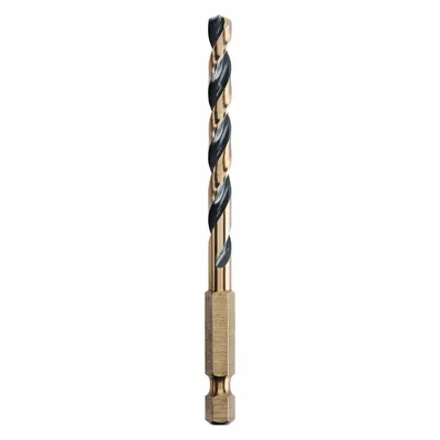 DEWALT Hex Shank Drill Bit: 7/32", 135° Split Point, Black & Gold HSS - Dewalt Impact Ready Drill Bits