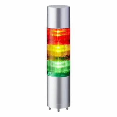 PATLITE Tower Light Assembly: 3 Tier, Sounder Tier Included, IP54, Amber/Green/Red - Three-Tier Tower Light Assemblies