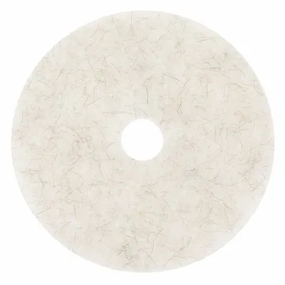 3M Burnishing Pad: White, 21 in Dia, Natural/Polyester Fiber, 3,000 RPM Max Speed - Burnishing Pads