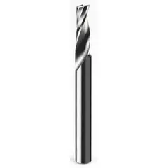 Solid carbide spiral O-flute upcut router bit with 6 mm cutter diameter and 20 mm length of cut. Designed for routing hard plastics in industrial CNC and hand-held applications.