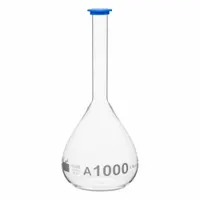 QORPAK Volumetric Flasks: 1,000 mL, Gray, Round, A, Includes Closure, 6 in Overall Ht (MPN 278389)