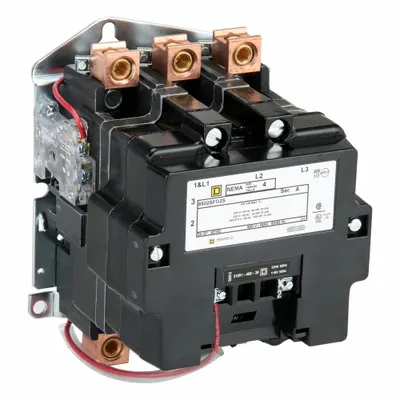 SQUARE D NEMA Magnetic Contactor: Non-Reversing, 3 Poles, NEMA Size 4, 135 A - Non-Reversing NEMA Contactors