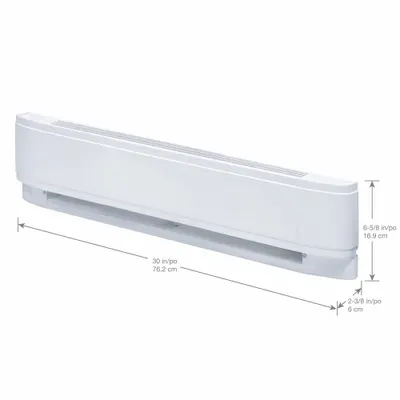 DIMPLEX Baseboard Heater: Commercial Grade, 2500/1875 W, Thermostat Included, White - Standard Electric Baseboard Heaters