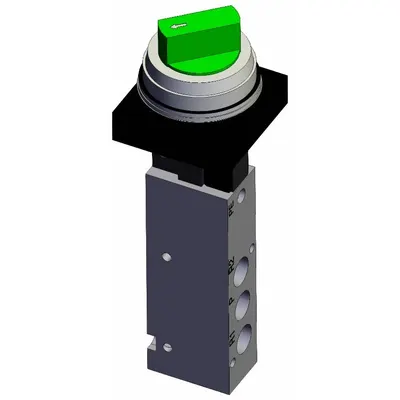 SMC Mechanical Valve: VZM500 Series, 2 Position Twist Actuator, 5 Ports, 1/8 in NPT - VZM Series Manual Air Control Valves