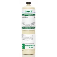 Disposable calibration gas cylinder containing Isobutane (32% LEL) 0.58% in a background of air, with +/-5% accuracy and CGA 600 connection. Used to verify and calibrate combustible gas sensors in portable gas detectors from all OEMs. Single-use only.