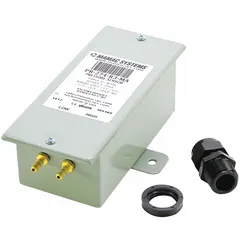 Electronic pressure transducer for HVACR systems, converting pressure to a 4-20 mA analog output signal for monitoring and control. Used in building automation, chiller plants, and industrial process control for accurate pressure sensing.