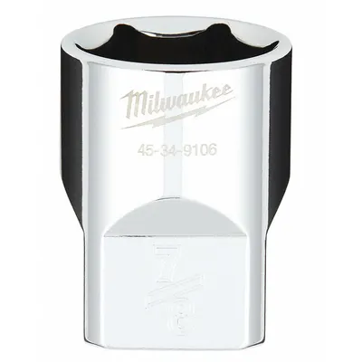 MILWAUKEE Standard Socket: SAE, 1/2 in Drive Size, 7/8 in Socket Size, 6-Point, Std - Anti-Roll Hand Sockets