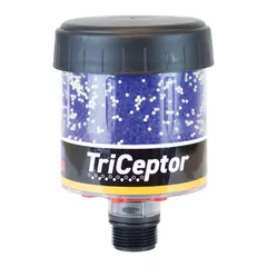 This desiccant breather uses silica gel to remove moisture and contaminants from air entering hydraulic tanks and reservoirs. It features a 10-inch overall length, a check valve, and connects via a 1-inch port (NPT/NPSM/BSPT/BSPP). Suitable for use with 55-gallon drums, gearboxes, mobile equipment, reservoirs, storage tanks, totes, and transformers.