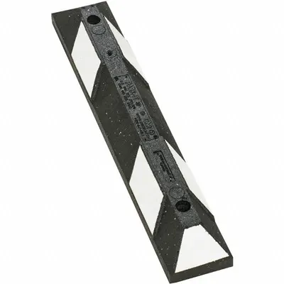 NOTRAX Parking Stop: Rubber, 3 ft Lg, 6 in Wd, 4 in Ht, Black/White - Parking Curbs