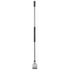 Floor scraper with carbon steel blade, straight blade shape, and stiff construction. Handle features foam/rubber grip with hammer end. Suitable for scraping flooring materials, adhesives, and debris in construction and renovation tasks.