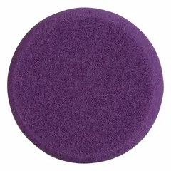 Purple foam pad with smooth texture and hook-and-loop attachment. Designed for use with random orbital buffers on topcoat surfaces to achieve an extra fine finish. Suitable for vehicle finishing applications after compounding or polishing.