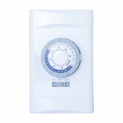 TORK Wall Switch Timer: 24 hr Max, 30 min Min, SPST, 125V AC, Wall Plate Included - Electromechanical Timers with Wall Plates