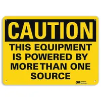 Caution Sign: Plastic, Mounting Holes Sign Mounting, 10 in x 14 in Nominal Sign Size, 0.055 in Thick (MPN U1-1089-NP_14X10)