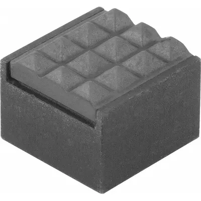 KIPP Rear-Mount Gripper Pad: Blind Hole, Carbide, Fine, 12 mm Face Wd, M5 - Rear-Mount Square Gripper Pads
