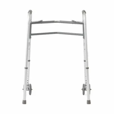 FIRST VOICE Walker: 500 lb Load Capacity, 2 Button Folding Walker, 43 1/4 in, Aluminum - Rollators