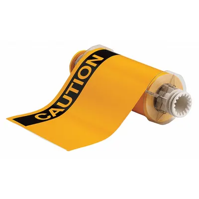 BRADY Pre-Cut Label Stock Roll: Caution, CAUTION Header, 7 in x 10 in, 10 in x 7 in - Brady Caution Precut Label Rolls