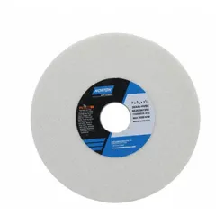 Straight grinding wheel, Type 1, with dimensions 7" diameter, 3/4" thickness, and 1 1/4" arbor hole. Specification 38A46-HVBE with hardness H. Suitable for light-to-moderate grinding of tool steels, including deburring, sharpening, and surface blending in metalworking applications.