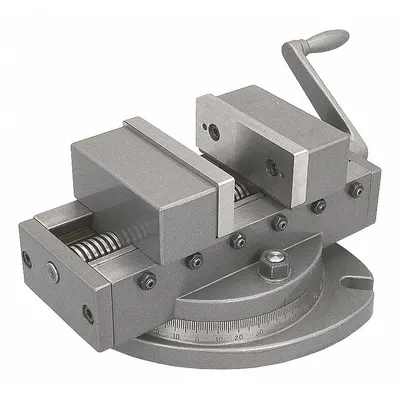 Dayton Machine Vise: 6 in Jaw Face Wd, 6 in Max Jaw Opening, 1 3/4 in Throat Dp - Self-Centering Milling Machine Vises