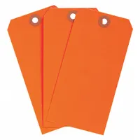 BRADY Shipping Tag: #6, 5 1/4 in Tag Ht, 2 5/8 in Tag Wd, 30 Points, Fluorescent Red, 1,000 PK (MPN 102085)