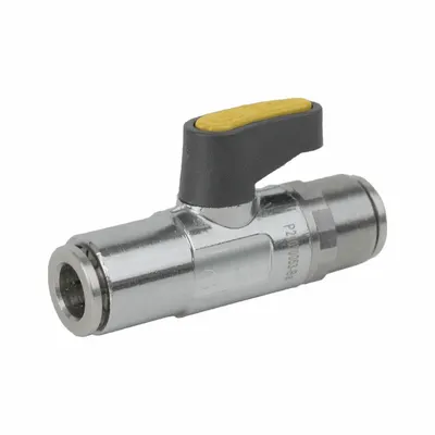 JOMAR VALVE Manual Two-Way Ball Valve: 1/8 in, Brass, Straight, Push x Push, Two-Piece - Brass Ball Valves