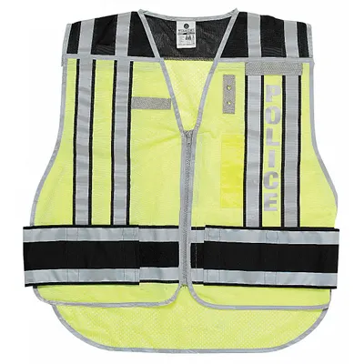 OEM Police Safety Vest, Black/Green, Polyester, 4001BZ-M-XL