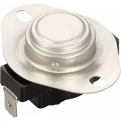 Surface-mount, open-on-rise limit control with SPST switch and automatic reset. Closes at 120°F and opens at 160°F, with a 40°F differential. Suitable for use in heating equipment such as furnaces and ovens to prevent overheating.