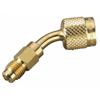 YELLOW JACKET Adapter: 2 1/2 in Lg, 45° Angle, Input 5/16 in Female QC - Manifold Hose Adapters, Couplers & Unions